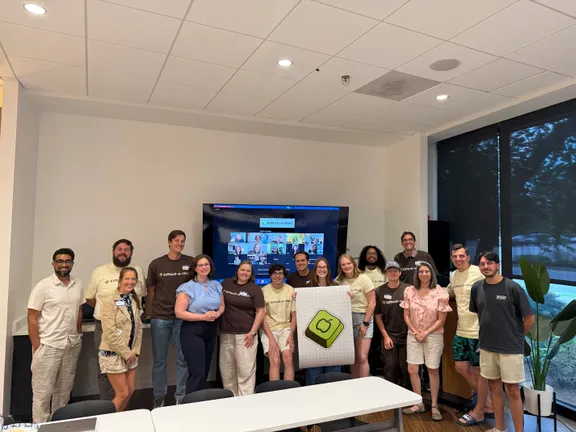 EdTech-a-thon 2026 participants gathered in Atlanta with virtual attendees joining onscreen